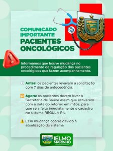 ATENÇÃO: MUDANÇA PARA PACIENTES ONCOLÓGICOS
